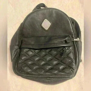 Claire’s Girls black quilted faux leather mini backpack bag